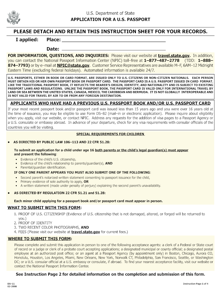 2008 Form DS 11 Fill Online Printable Fillable Blank 2008 Form DS 11 Fill Online Printable Fillable Blank