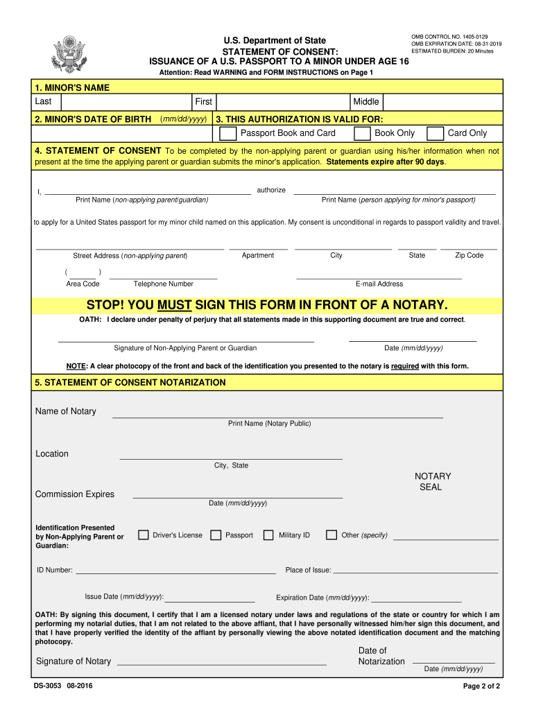 2016 2020 Form DS 3053 Fill Online Printable Fillable 2016 2020 Form DS 3053 Fill Online Printable Fillable