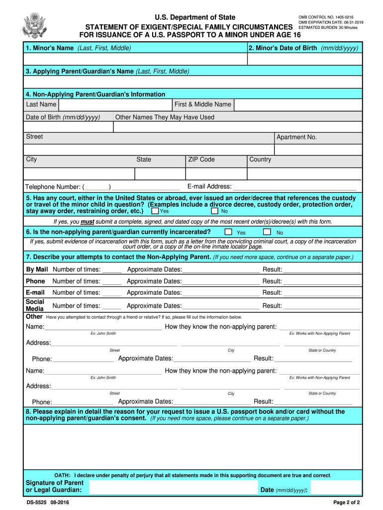 2016 2020 Form DS 5525 Fill Online Printable Fillable 