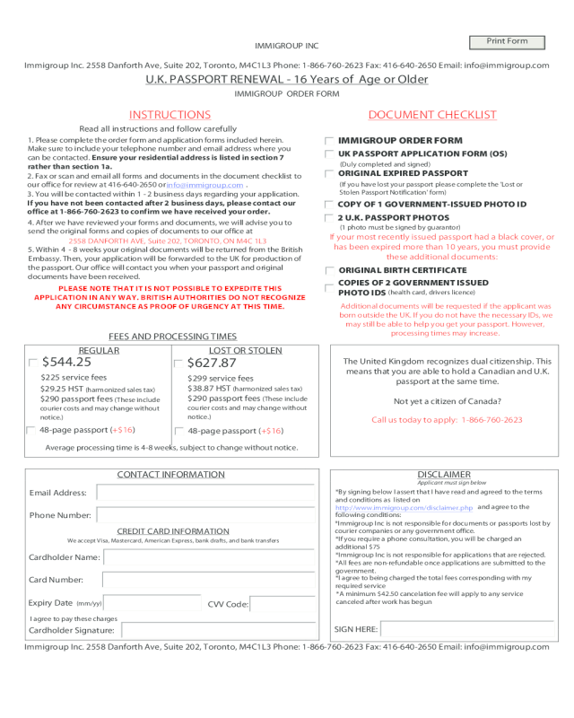 2020 Passport Renewal Form Fillable Printable PDF 