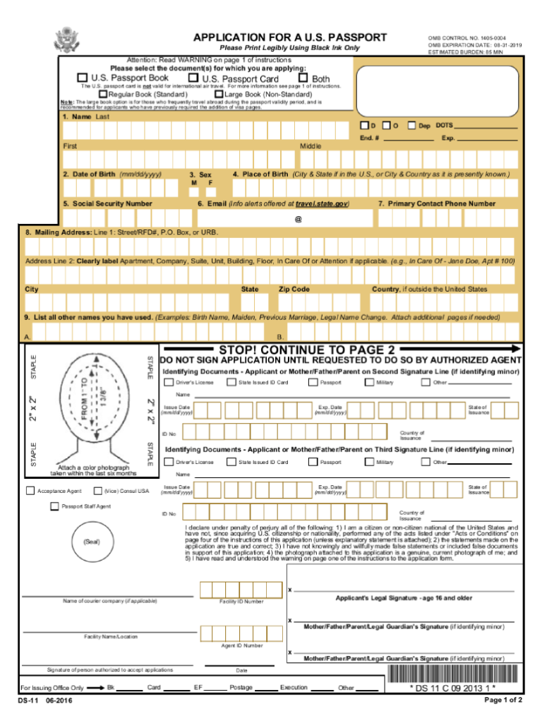 DS 11 Form Printable Get DS 11 Passport Form Online To