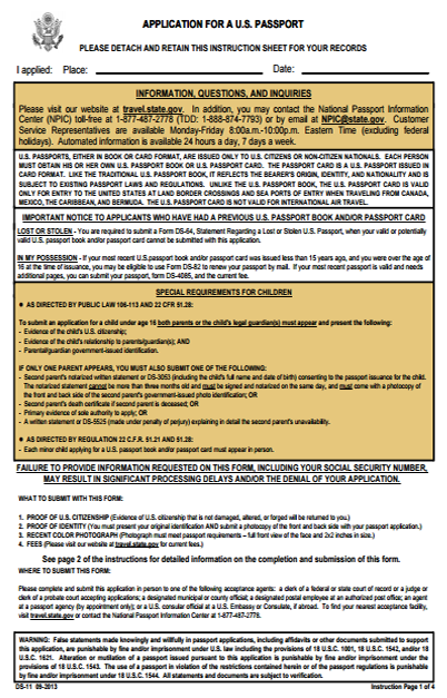 DS 11 Passport Application 2013 2017 Edit Forms Online DS 11 Passport Application 2013 2017 Edit Forms Online