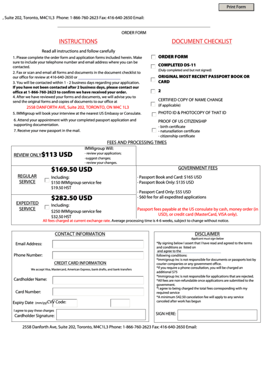 Fillable U s Passport Renewal From Canada By Appointment 