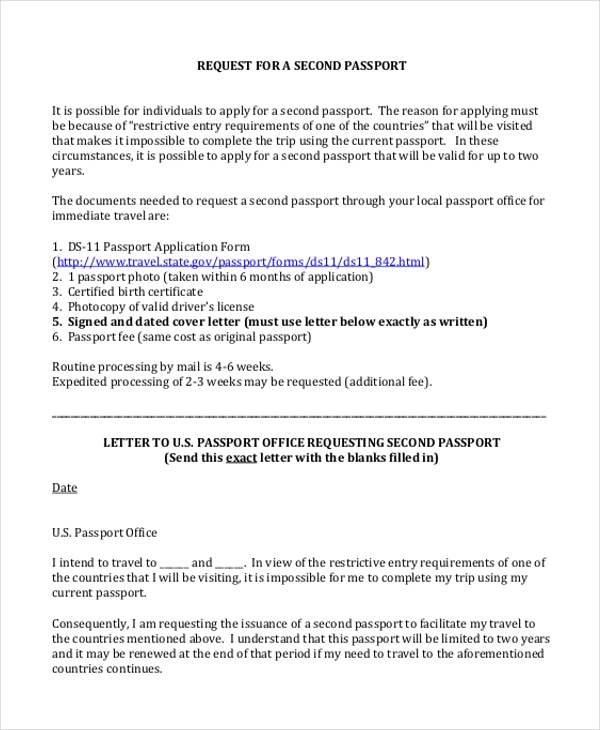 FREE 12 Sample Passport Application Forms In PDF MS 