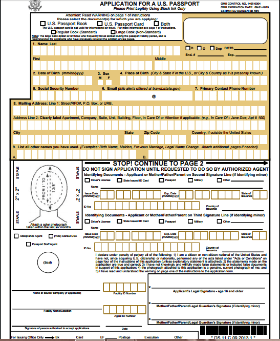 How To Apply For A US Passport Application United States