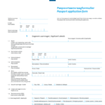 Online Paspoortaanvraagformulier Passport Application Form