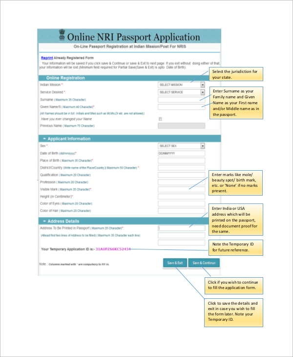 Passport Application Form Pdf Download