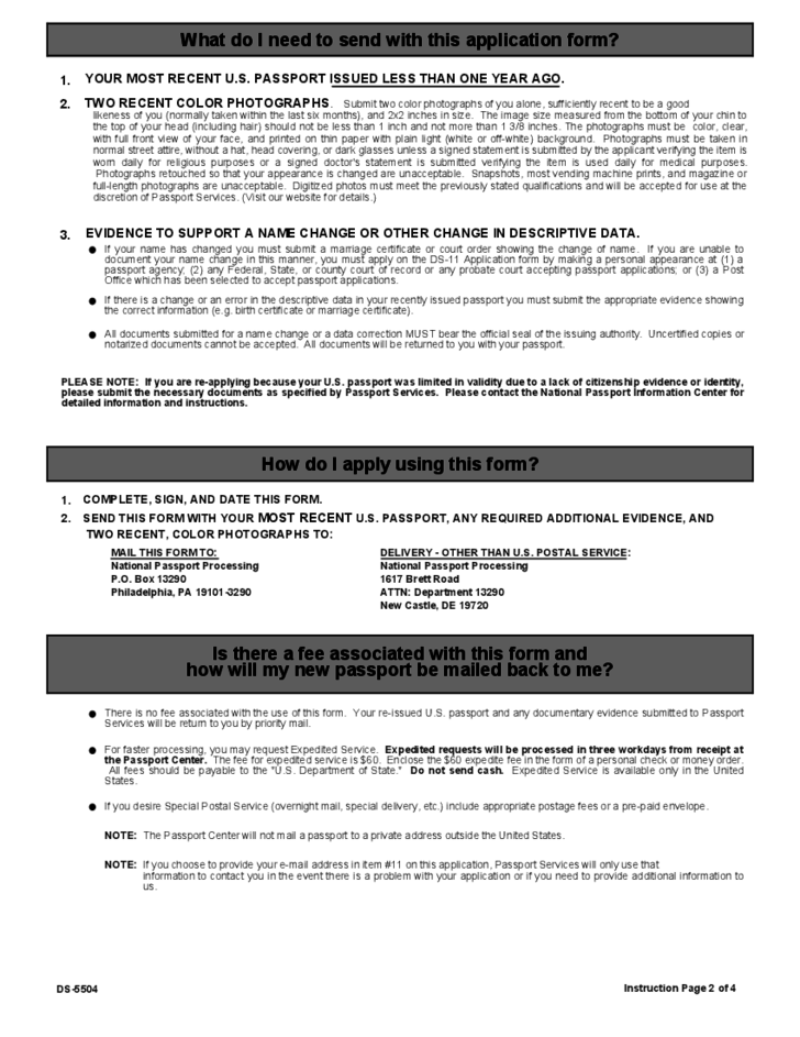 U S Passport Re Application Form Free Download U S Passport Re Application Form Free Download
