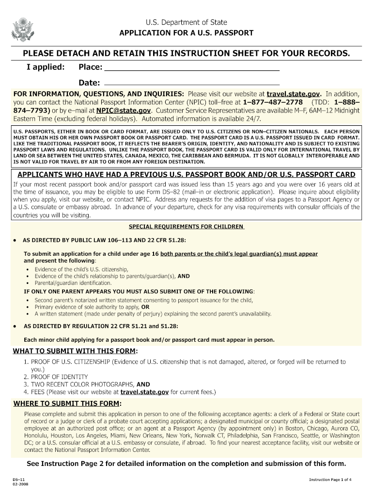 2008 Form DS 11 Fill Online Printable Fillable Blank 