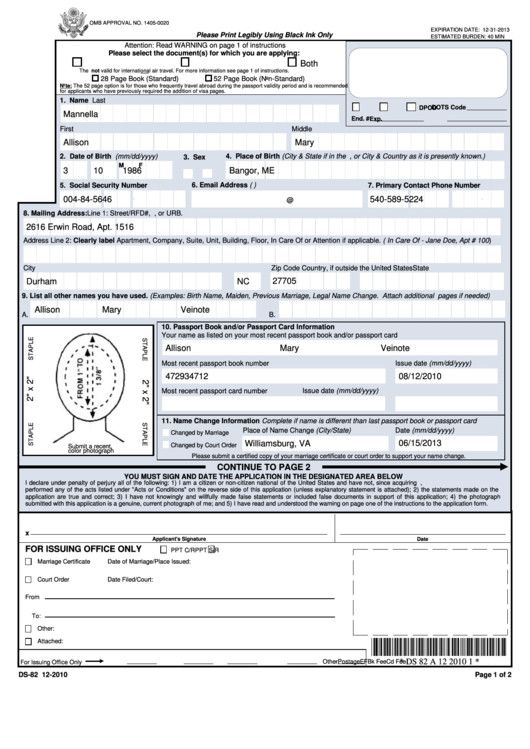 28 Passport Application Form Fillable In 2020 Passport 