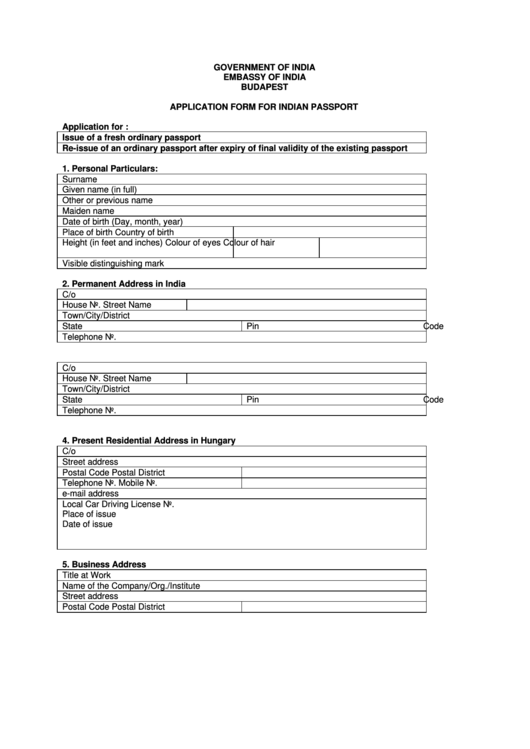 Application Form For Indian Passport Printable Pdf Download Application Form For Indian Passport Printable Pdf Download