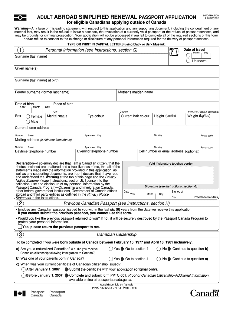 Canada Passport Renewal Form Instructions Canada Passport Renewal Form Instructions