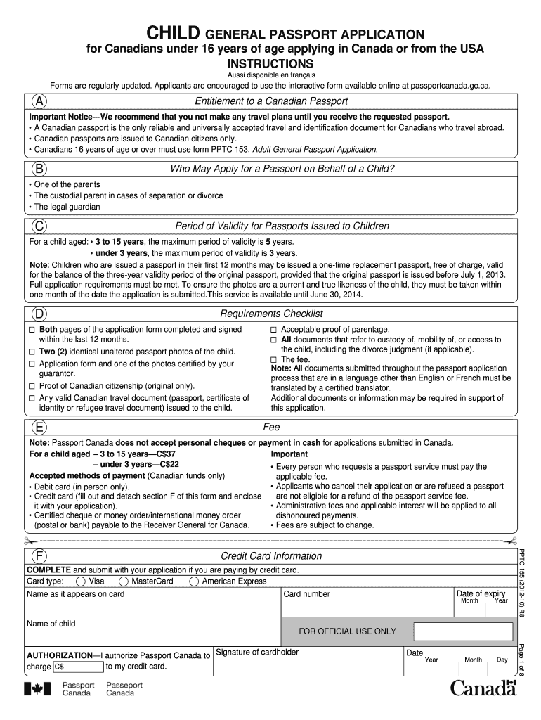 Canadian Passport Application Form Fill Out And Sign 