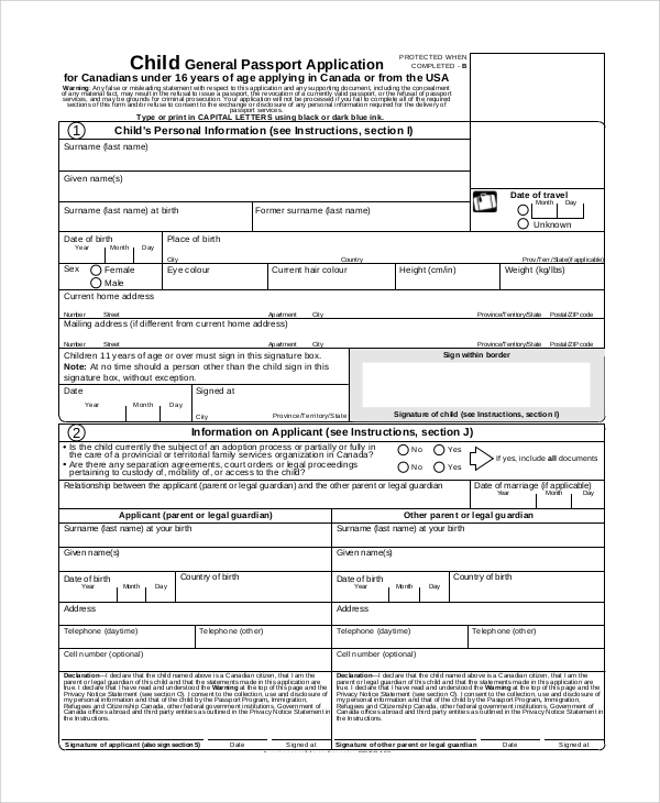 Child Passport Renewal Form jpg 600 730 Passport 