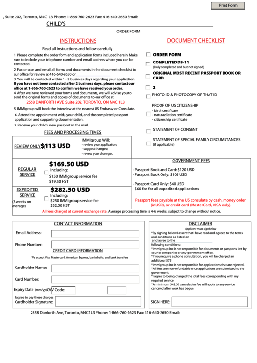 Child s U s Passport Renewal From Canada By Appointment