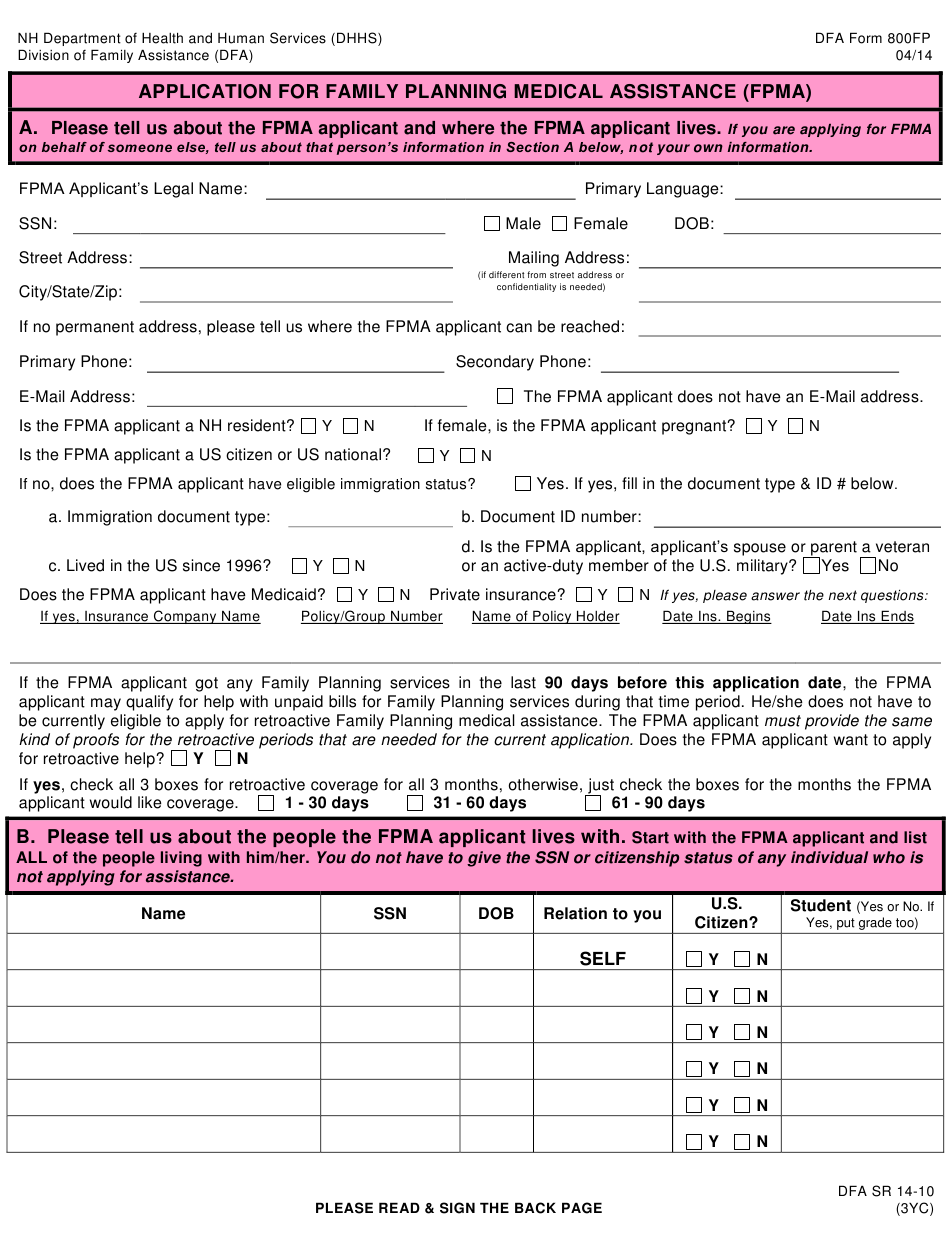 DFA Form 800FP Download Printable PDF Or Fill Online 