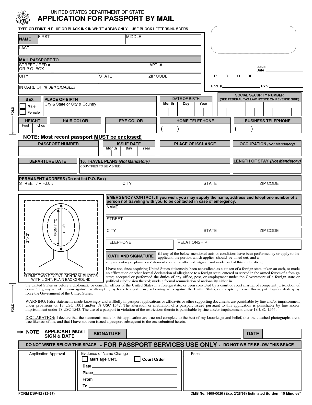 Ds 11 Form Fillable Savable Form Resume Examples 