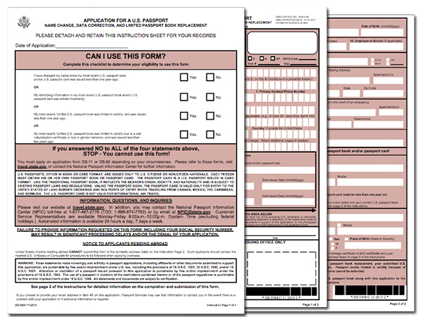 DS 5504 Application Form For Name Change DS 5504 Application Form For Name Change