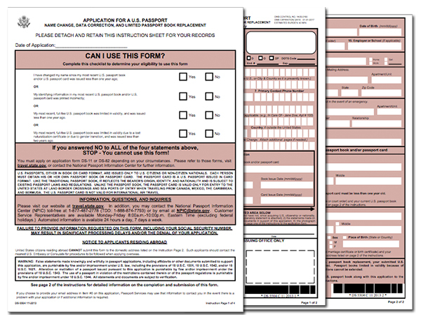 DS 5504 Application Form For Name Change