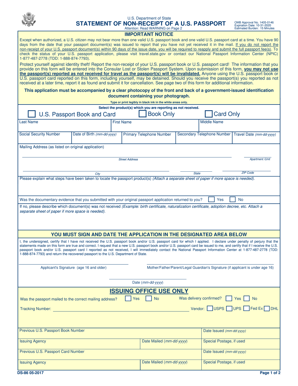 Ds86 Printable Editable Blank PDF To Download Ds86 Printable Editable Blank PDF To Download