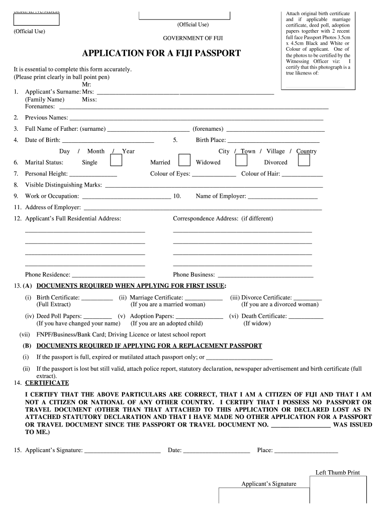 Fiji Immigrations Renewal Forms For Passport Fill Online Fiji Immigrations Renewal Forms For Passport Fill Online