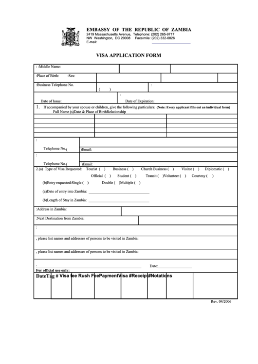 Fillable Visa Application Form Embassy Of The Republic 