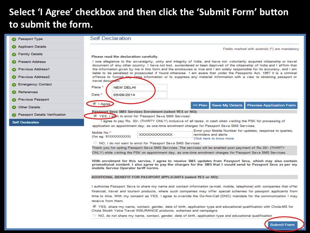 Filling Passport Application Form Online