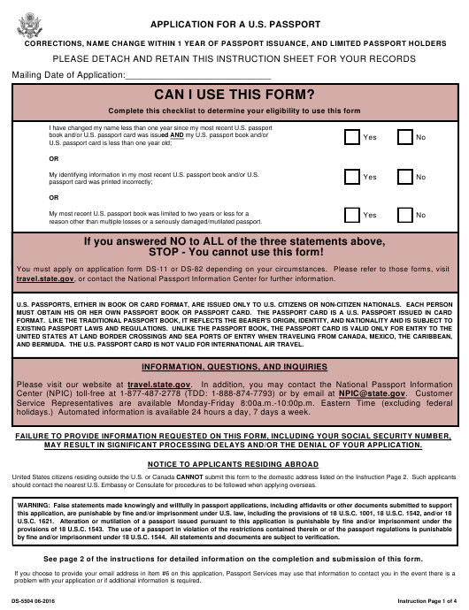 Form DS 5504 Download Printable PDF Application For A U S Form DS 5504 Download Printable PDF Application For A U S