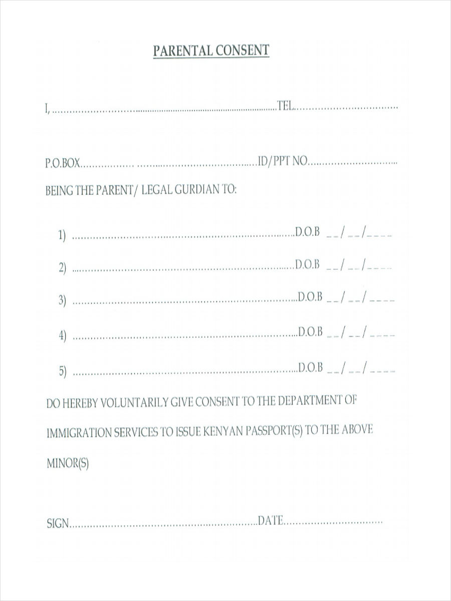 FREE 11 Parental Consent Forms In PDF Ms Word Excel