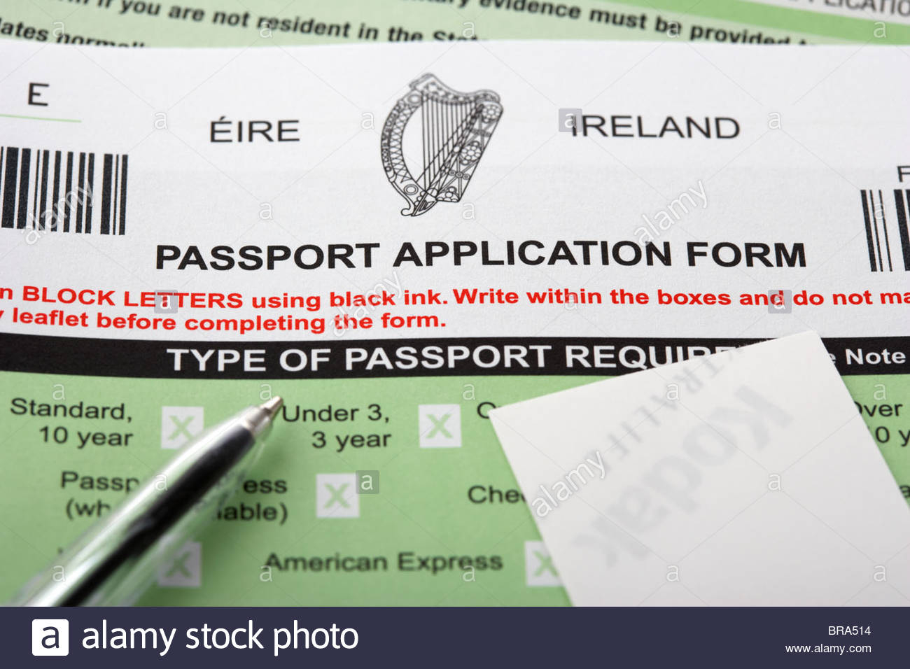 Irish Passport Application Form Stock Photo 31570928 Alamy