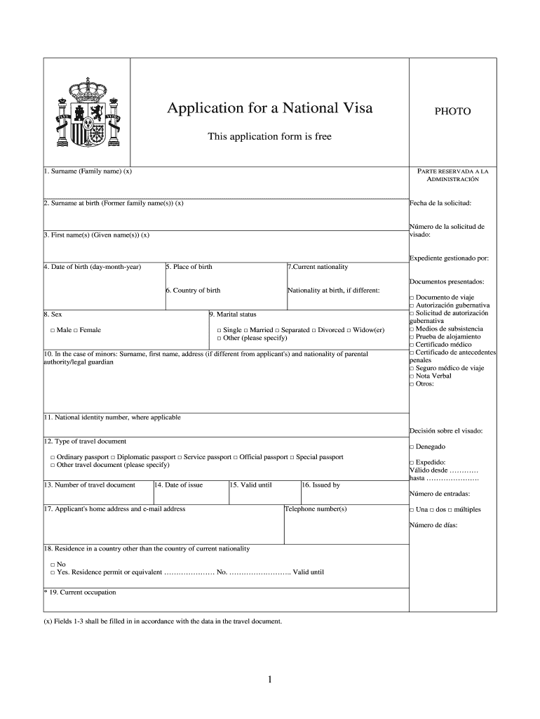 National Visa Fill Out And Sign Printable PDF Template 