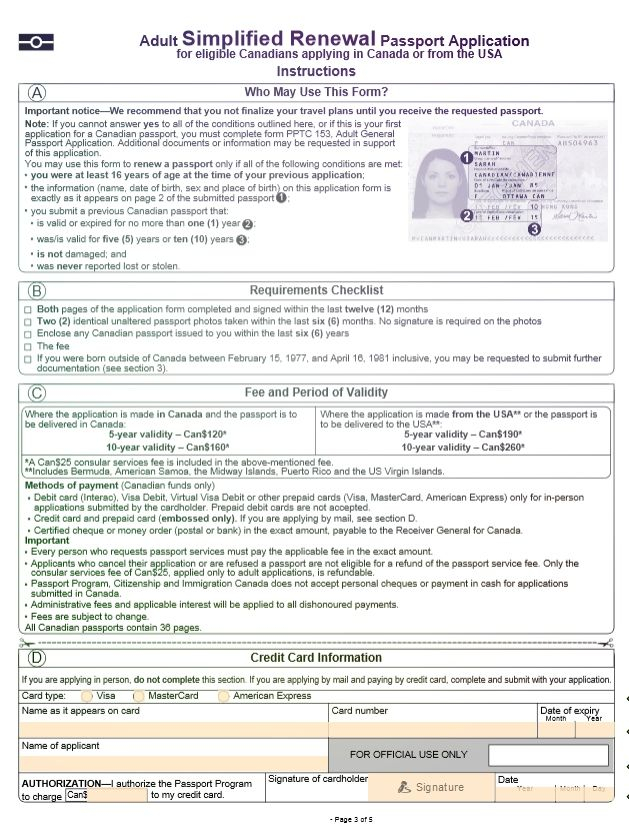 Passport Renewal Form Canada To Fill Passport Renewal 