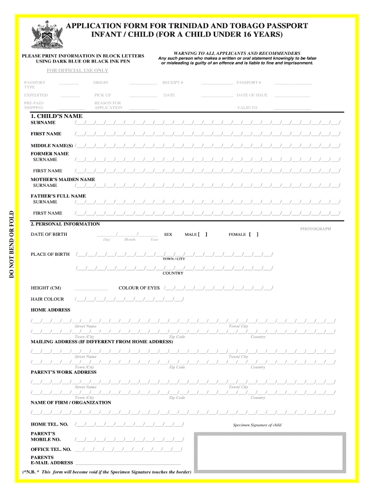 Passport Renewal Forms Child Trinidad Fill Online Passport Renewal Forms Child Trinidad Fill Online