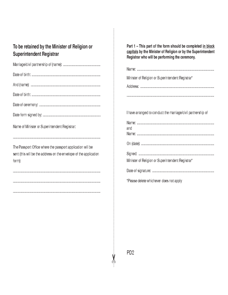 Passports Application Form For Newlyweds And Civil 