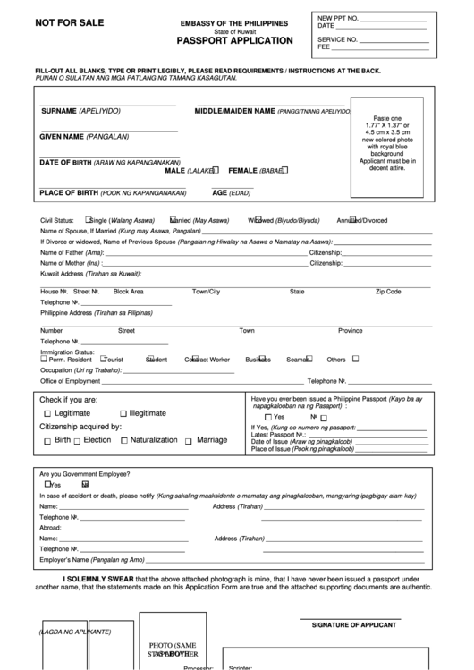 Philippines Passport Application For Kuwait Printable Pdf Philippines Passport Application For Kuwait Printable Pdf
