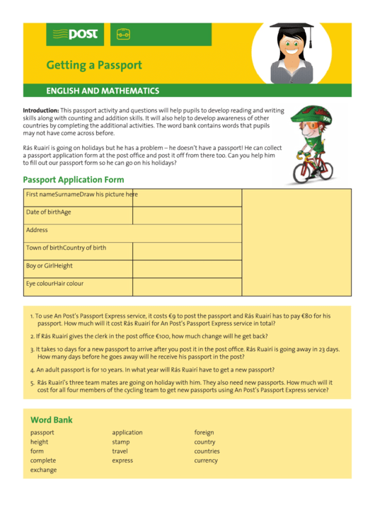 Post Passport Application Form Printable Pdf Download