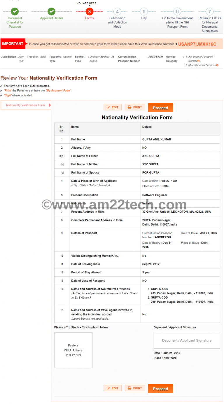 Renew Indian Passport In USA With CKGS By Post AM22 Tech