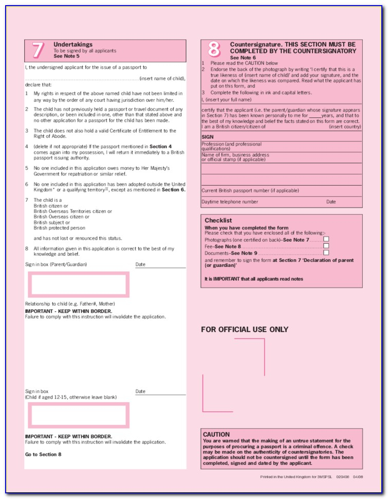 United States Government Passport Renewal Forms 