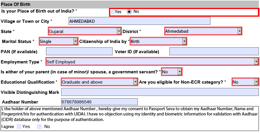 Address To Send Passport Application Form