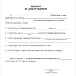 Affidavit Form For Passport Application