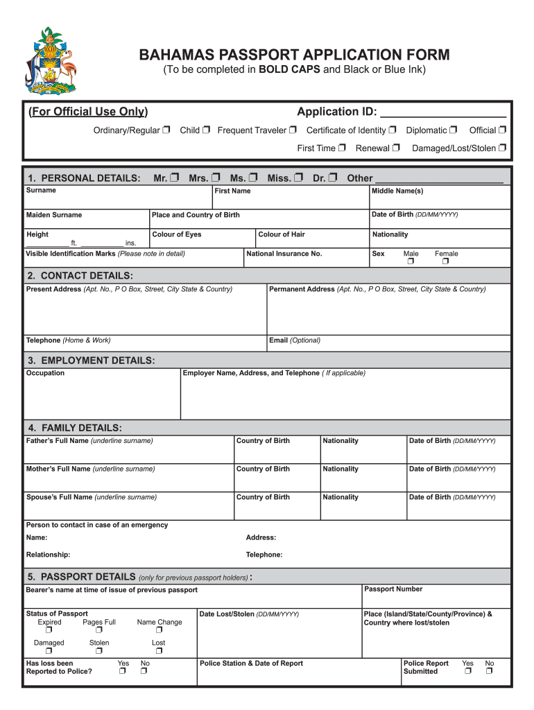 BS Passport Application Form Fill And Sign Printable 