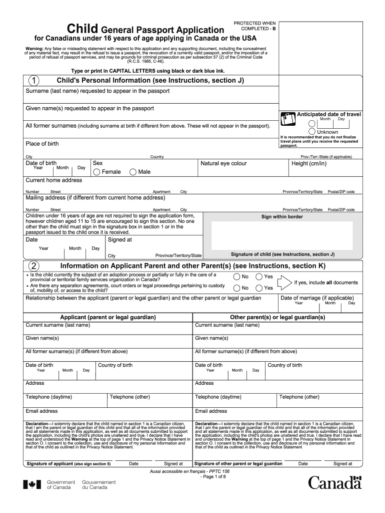 Canadian Passport Application Fill Out And Sign 