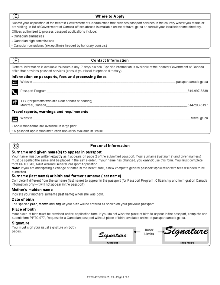 Canadian Passport Application Former Surname