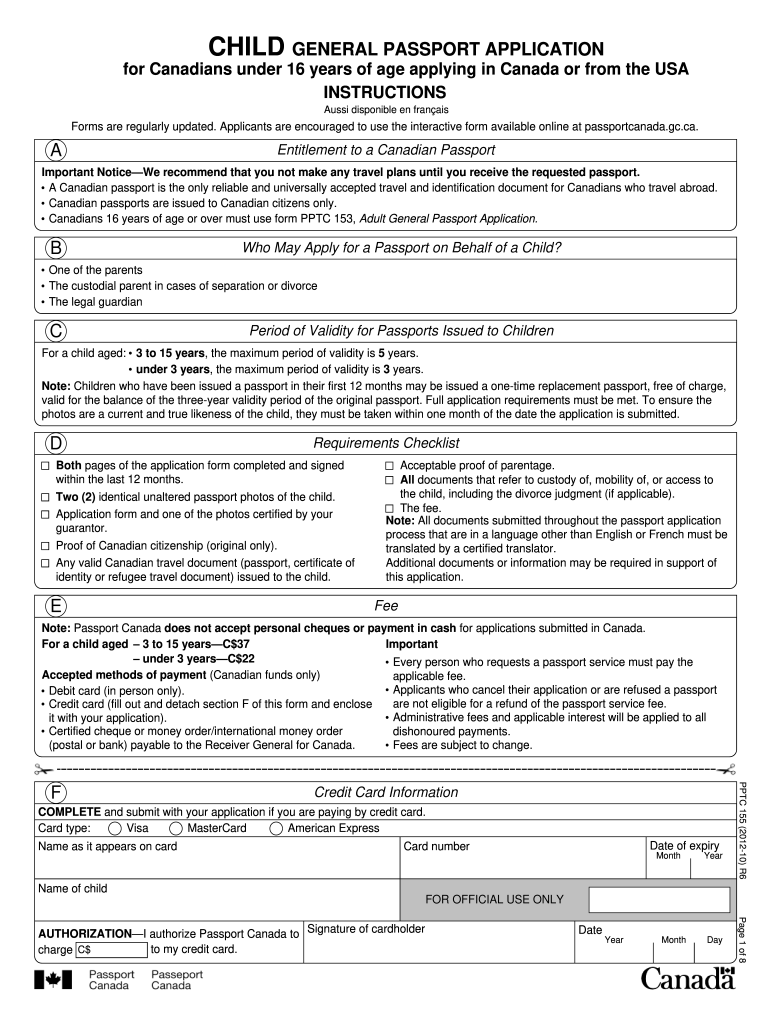 Child Passport Application Fillable Fill Online 