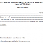 Declaration Format Of Parents Or Guardian For Passport Of
