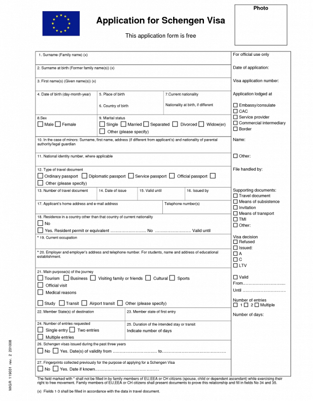 Download France Visa Application Form Schengen Visa 