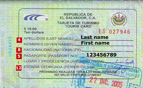 El Salvador Visa Documents Required Embassy N Visa