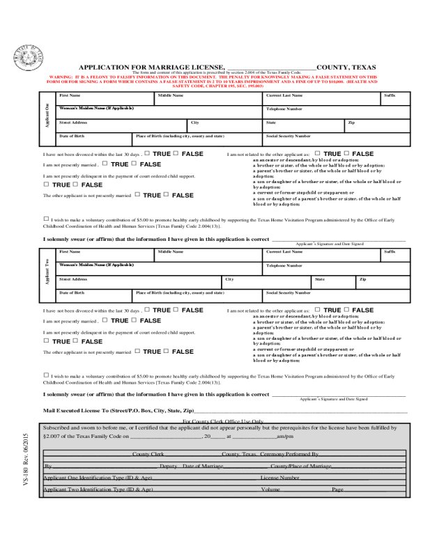 Florida Marriage License Application Pdf