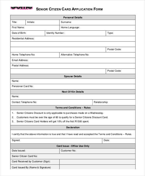 FREE 8 Citizen Application Forms Samples In PDF MS Word 