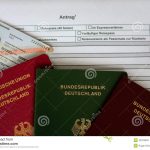 German Passport Application Form With Passports Stock